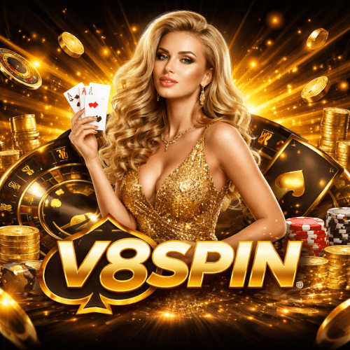 V8SPIN gaming platform with modern casino design and diverse play selection